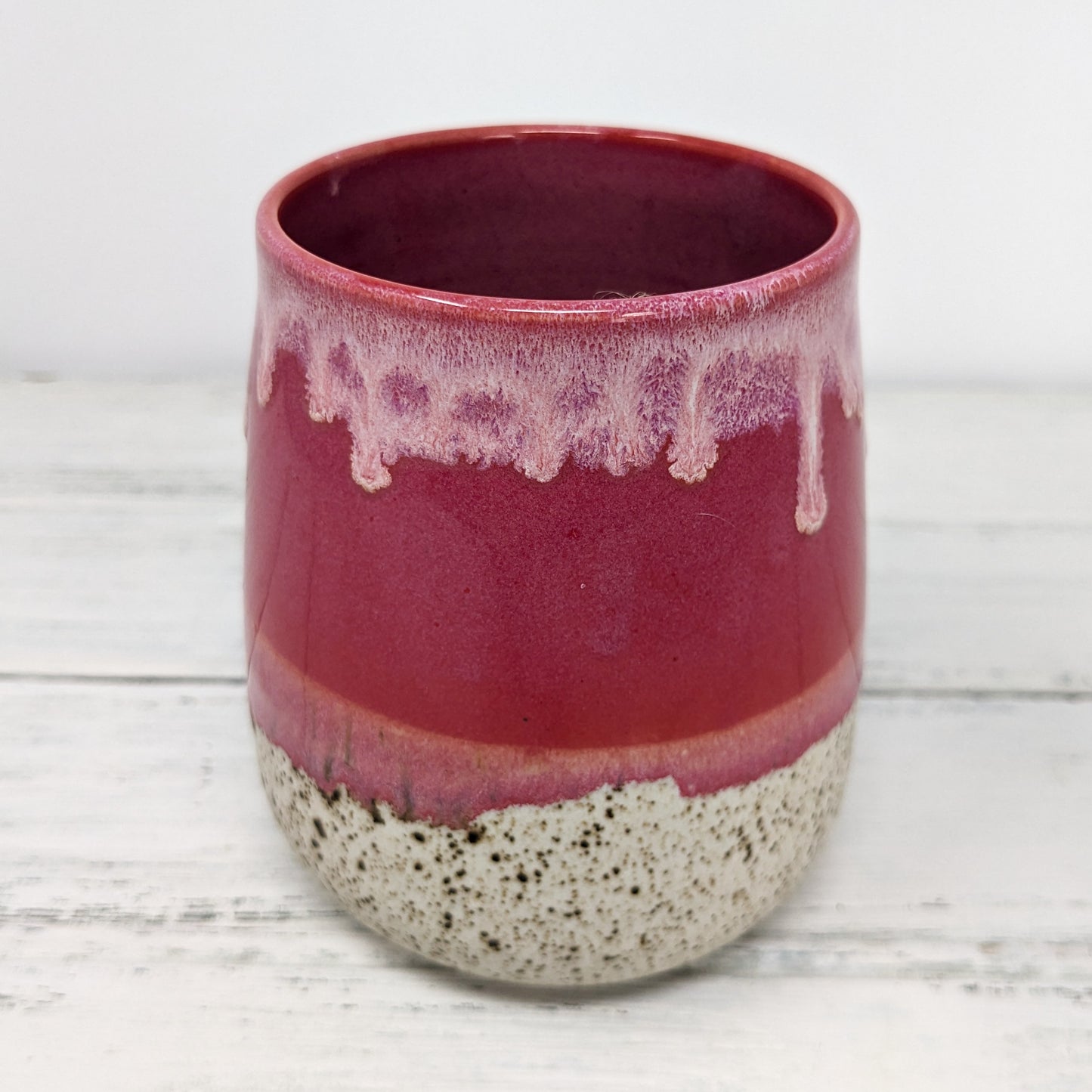 Raspberry Speckled Pottery Wine Cup