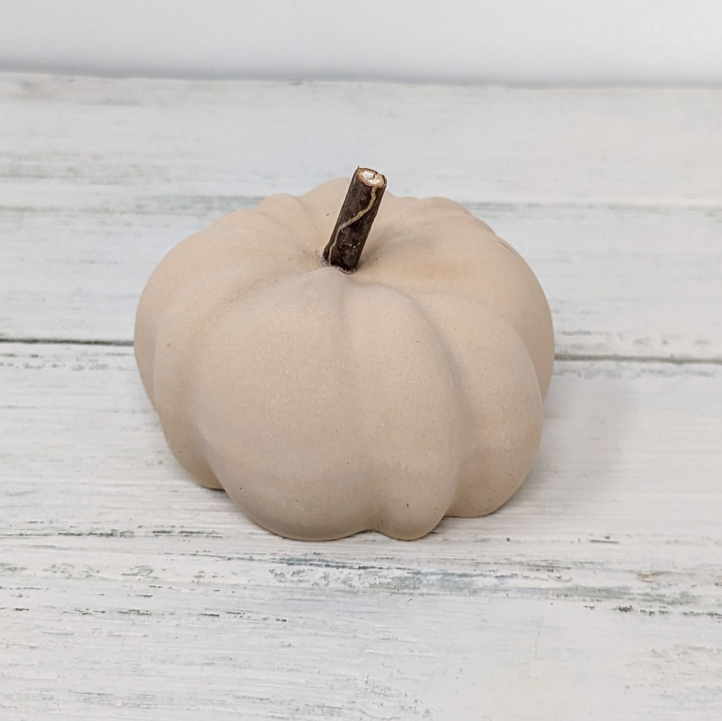 Mini Concrete Pumpkin with Wood Stem