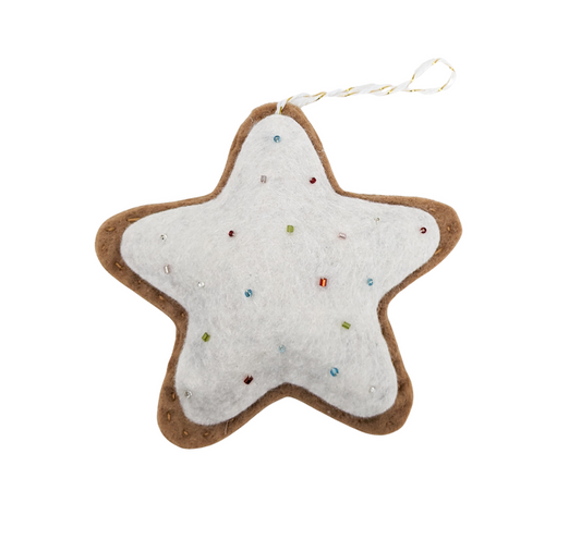 Felt Gingerbread Star Ornament